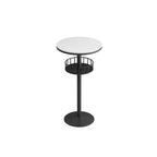Glamorous Golden Marble Round Bar Table with Under Shelf
