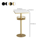 Glamorous Golden Marble Round Bar Table with Under Shelf