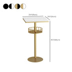 Glamorous Golden Marble Round Bar Table with Under Shelf
