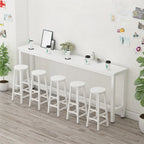 Modern White Wood Iron Rectangular Bar Tables
