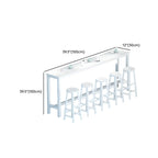 Modern White Wood Iron Rectangular Bar Tables