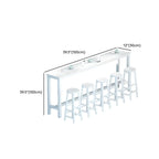 Modern White Wood Iron Rectangular Bar Tables