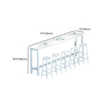 Modern White Wood Iron Rectangular Bar Tables
