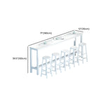 Modern White Wood Iron Rectangular Bar Tables