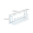 Modern White Wood Iron Rectangular Bar Tables