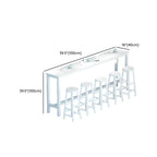 Modern White Wood Iron Rectangular Bar Tables