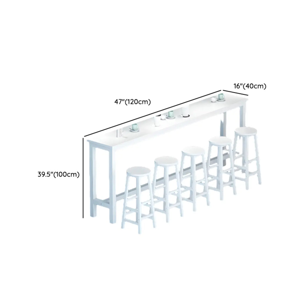 Modern White Wood Iron Rectangular Bar Tables