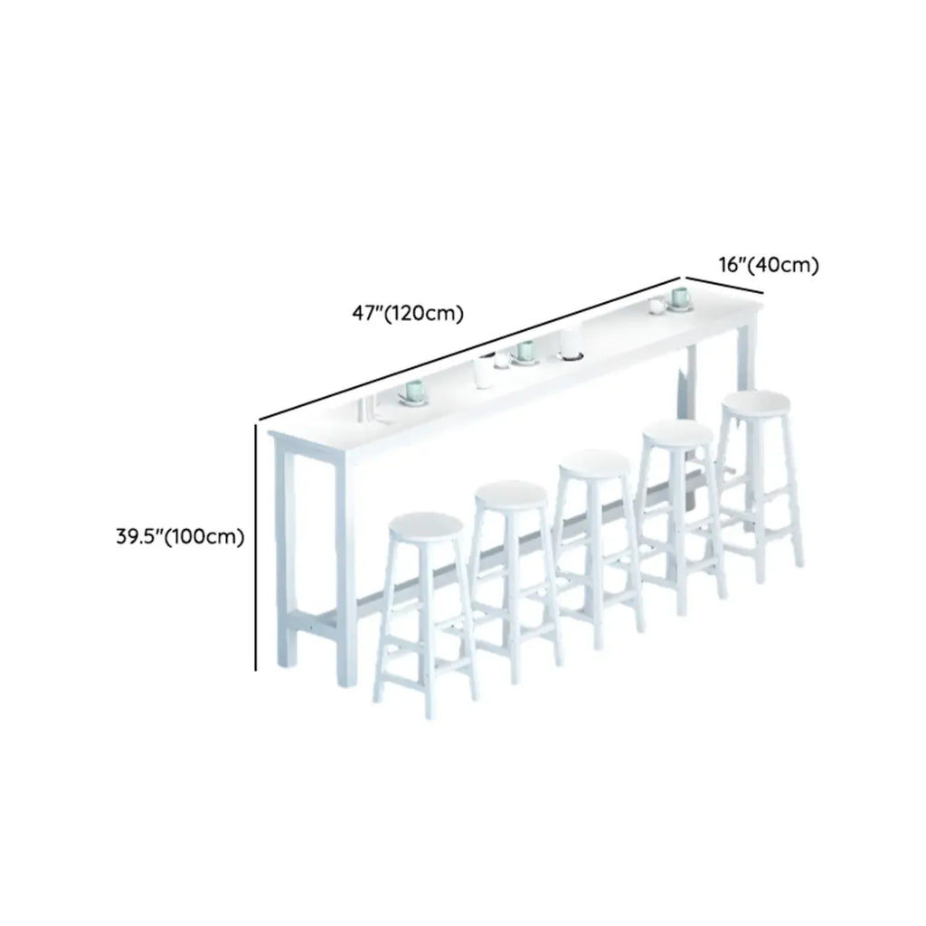 Modern White Wood Iron Rectangular Bar Tables