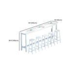 Modern White Wood Iron Rectangular Bar Tables