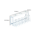 Modern White Wood Iron Rectangular Bar Tables