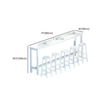 Modern White Wood Iron Rectangular Bar Tables
