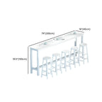 Modern White Wood Iron Rectangular Bar Tables