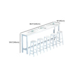 Modern White Wood Iron Rectangular Bar Tables