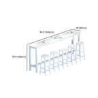 Modern White Wood Iron Rectangular Bar Tables