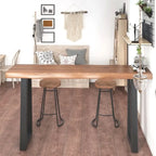 Scandinavian Natural Wood Sled Base Bar Tables