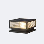 3 Color Light Black Square Solar Outdoor Post Lights