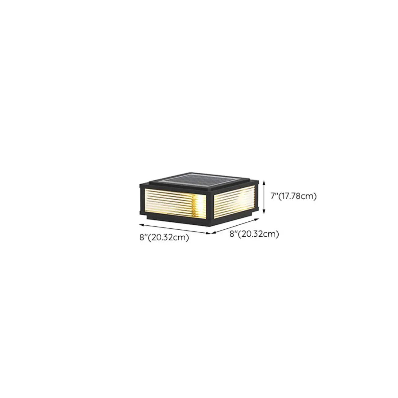 3 Color Light Black Square Solar Outdoor Post Lights