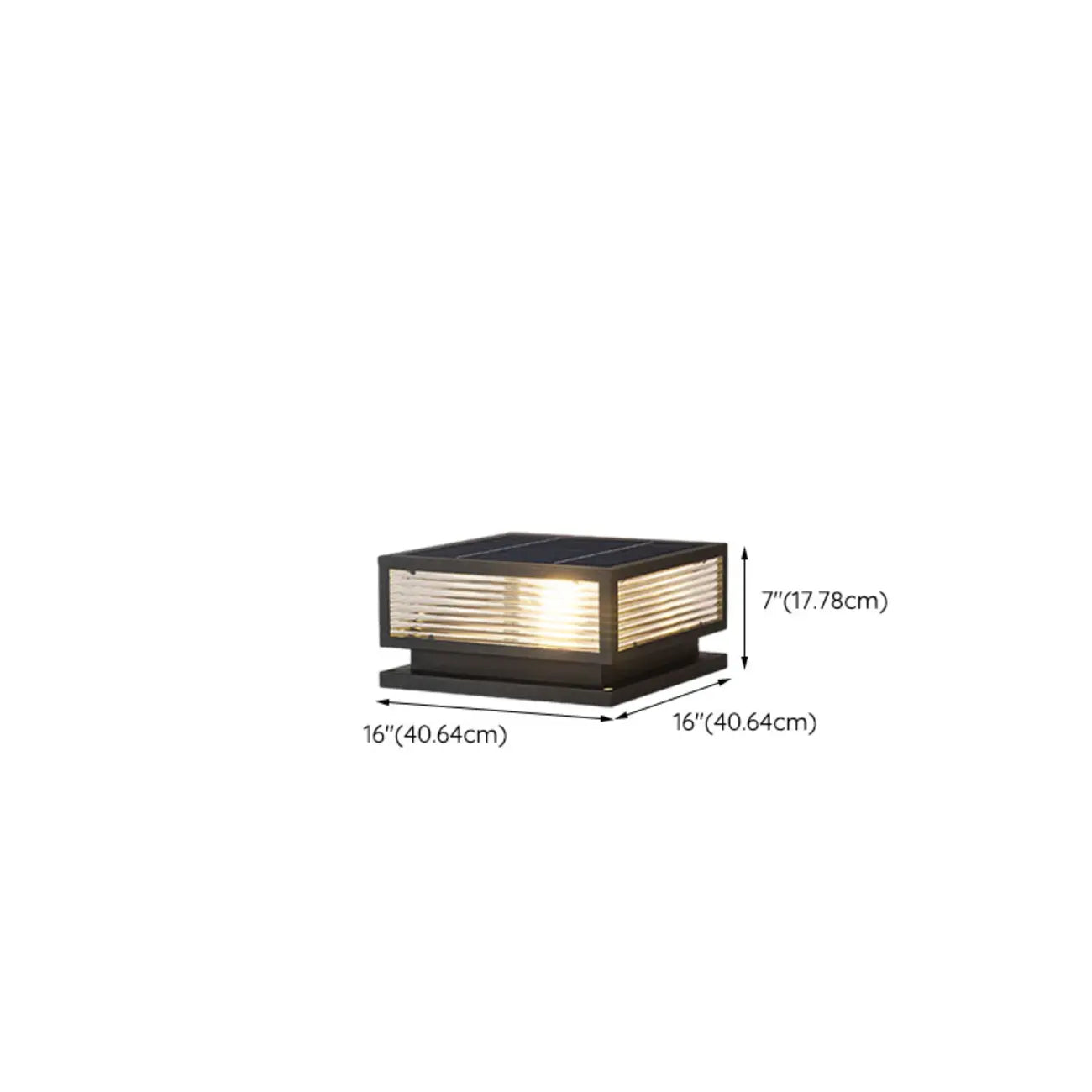 3 Color Light Black Square Solar Outdoor Post Lights