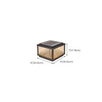 Black Metal Striped Solar Square Outdoor Post Lights