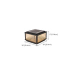 Black Metal Striped Solar Square Outdoor Post Lights