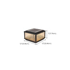 Black Metal Striped Solar Square Outdoor Post Lights