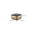 Black Metal Striped Solar Square Outdoor Post Lights
