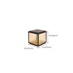 Black Metal Striped Solar Square Outdoor Post Lights