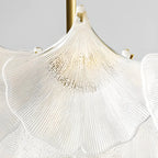 Elegant Gold Glass Leaf Semi Flush Mount Ceiling Light