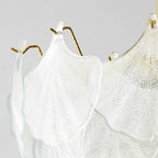 Elegant Gold Glass Leaf Semi Flush Mount Ceiling Light