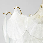 Elegant Gold Glass Leaf Semi Flush Mount Ceiling Light