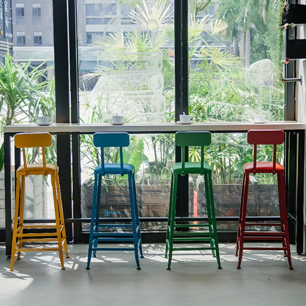 Modern Colorful Wooden Fixed Top Leg Rest Bar Tables