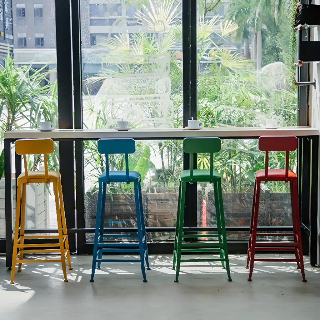 Modern Colorful Wooden Fixed Top Leg Rest Bar Tables