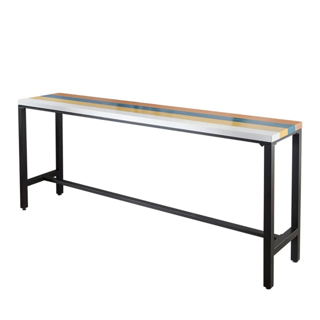Modern Colorful Wooden Fixed Top Leg Rest Bar Tables