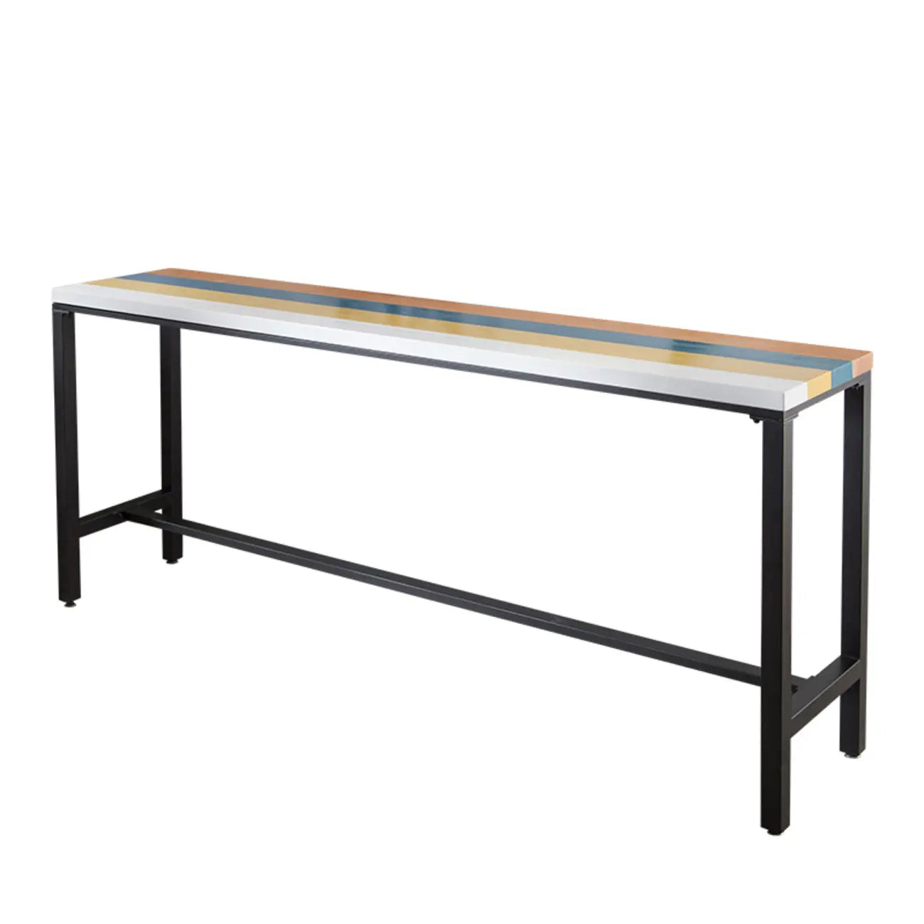 Modern Colorful Wooden Fixed Top Leg Rest Bar Tables