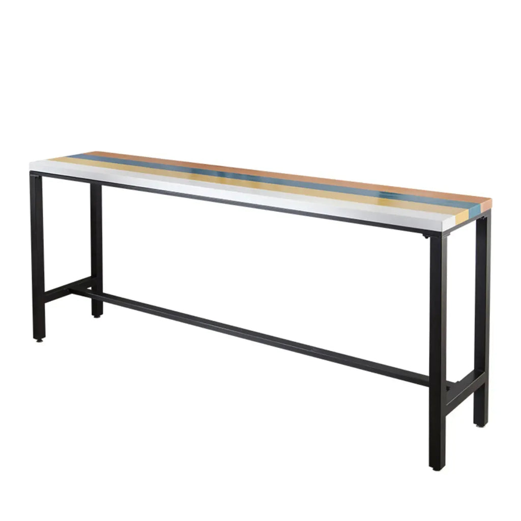 Modern Colorful Wooden Fixed Top Leg Rest Bar Tables