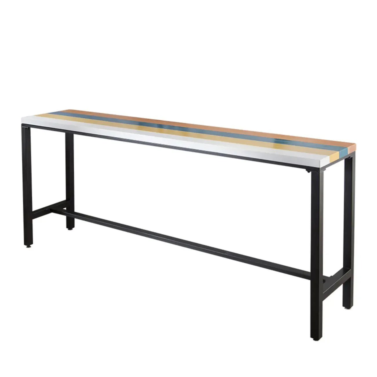 Modern Colorful Wooden Fixed Top Leg Rest Bar Tables
