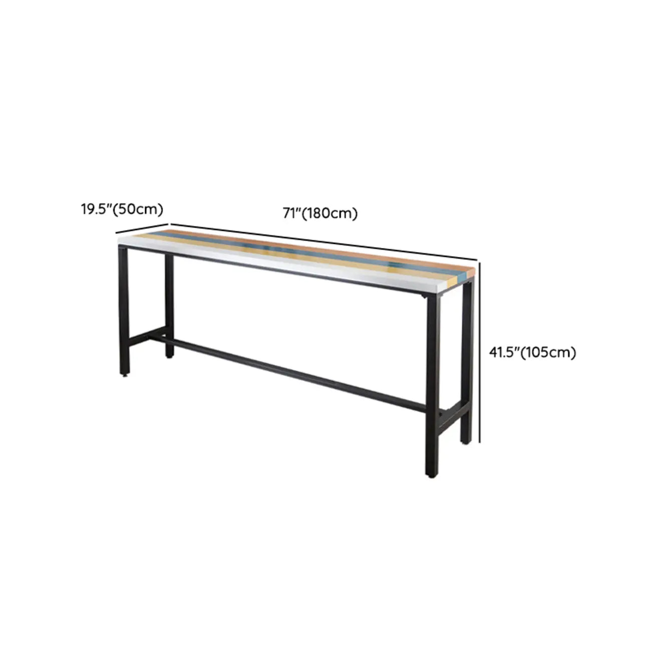 Modern Colorful Wooden Fixed Top Leg Rest Bar Tables