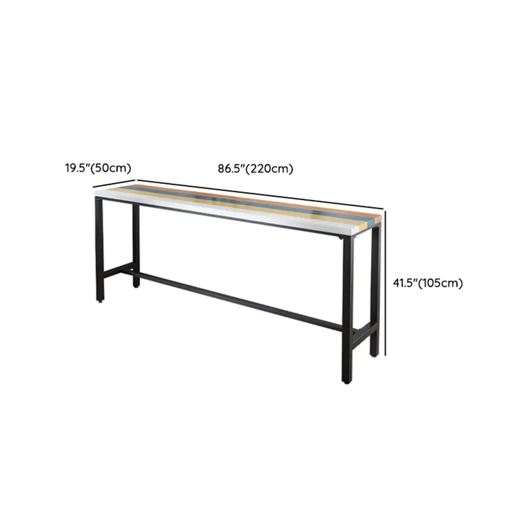 Modern Colorful Wooden Fixed Top Leg Rest Bar Tables