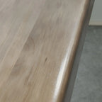 Modern Natural Wood Bar Table Metal Base with Side Cabinet
