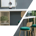 Modern Rectangle Wood Pub Table with 3 Shelves for Home Bar