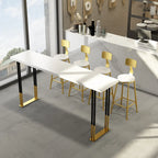 Glamorous Bar Height Table Wood Top Metal Base for Kitchen