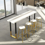 Glamorous Bar Height Table Wood Top Metal Base for Kitchen