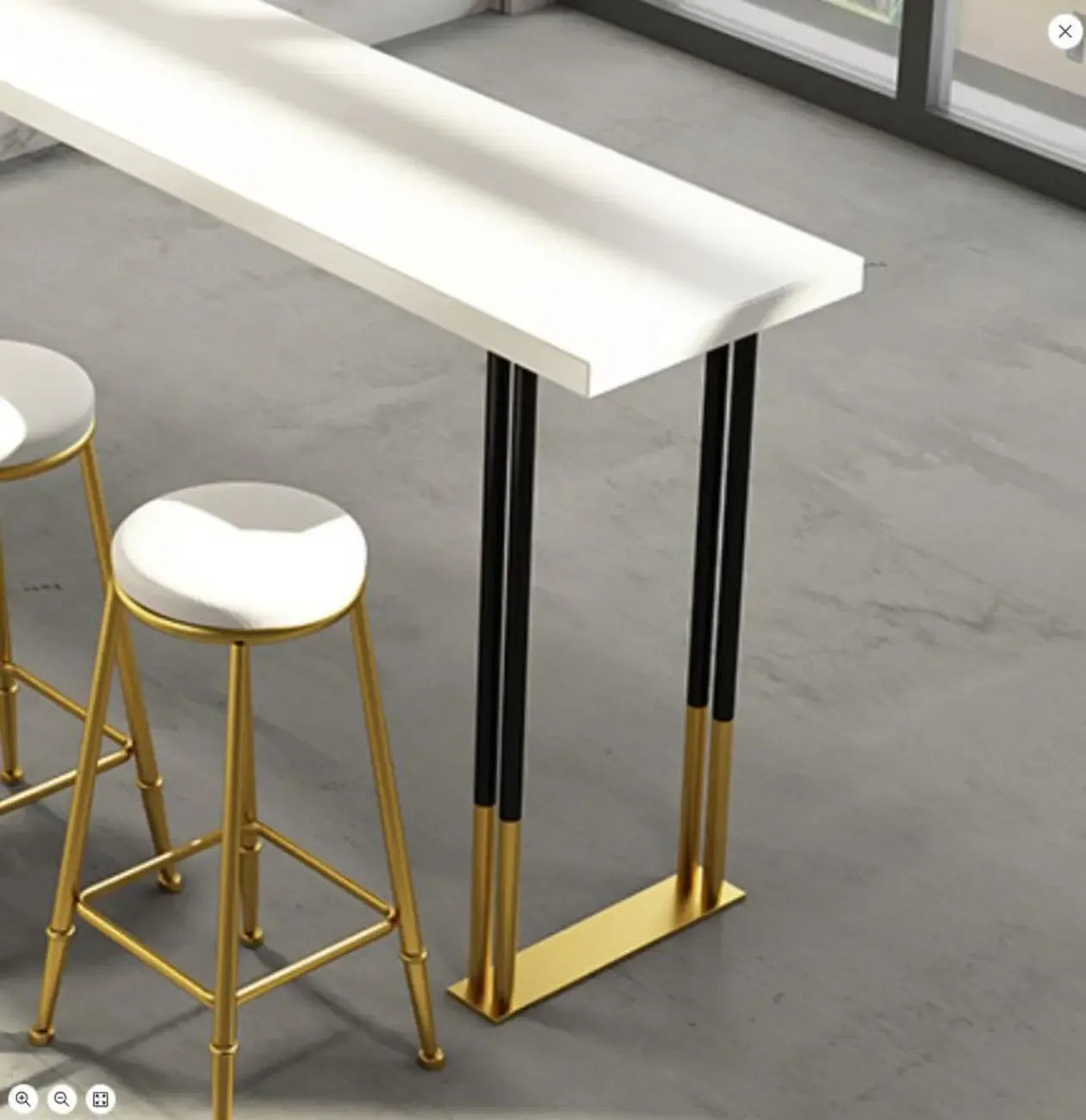 Glamorous Bar Height Table Wood Top Metal Base for Kitchen