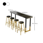 Glamorous Bar Height Table Wood Top Metal Base for Kitchen