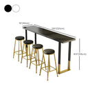 Glamorous Bar Height Table Wood Top Metal Base for Kitchen