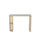 Modern Bistro Golden Bar Table Marble Top with 2 Shelves