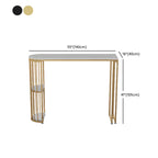 Modern Bistro Golden Bar Table Marble Top with 2 Shelves