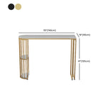 Modern Bistro Golden Bar Table Marble Top with 2 Shelves