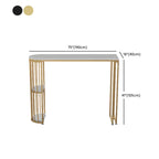 Modern Bistro Golden Bar Table Marble Top with 2 Shelves
