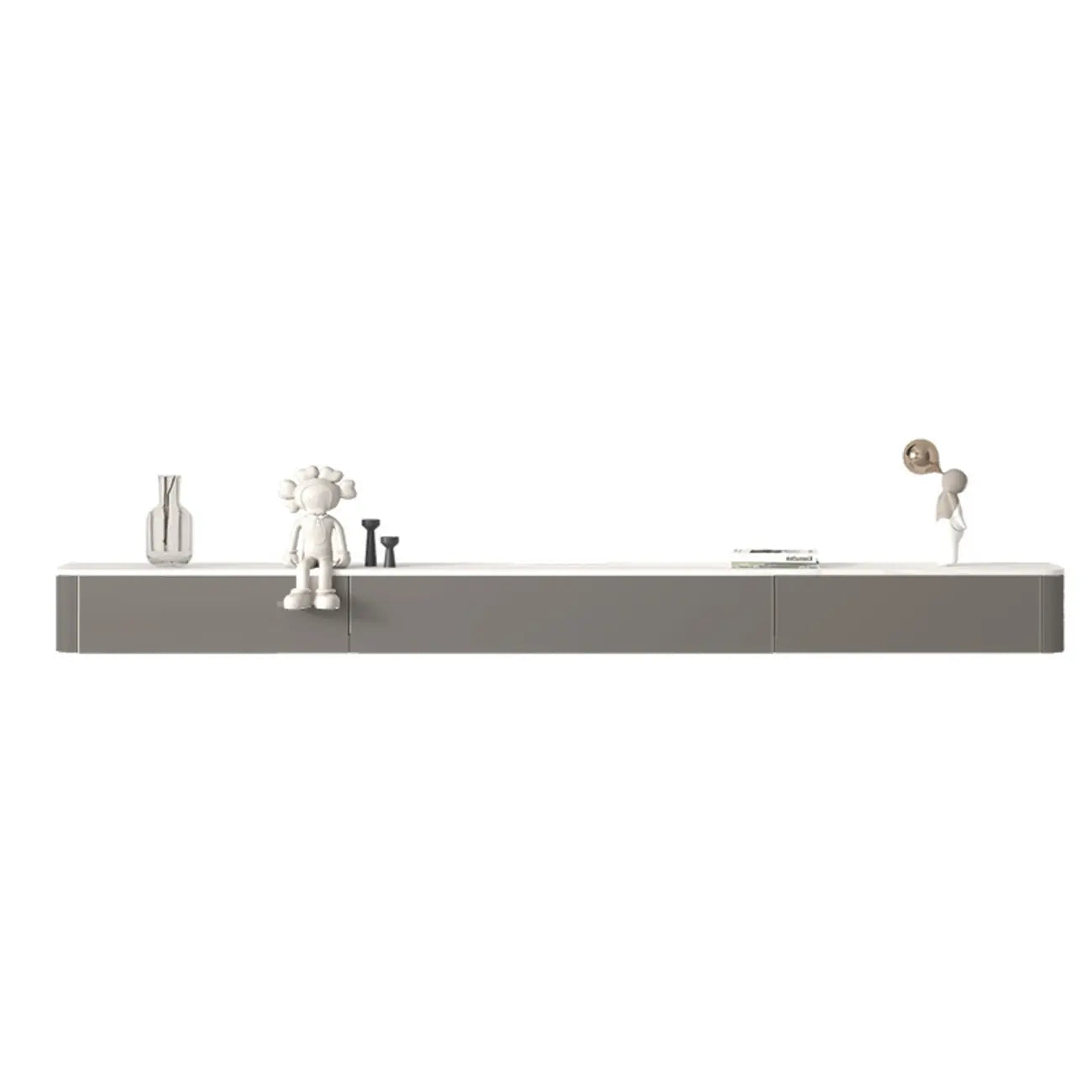 71 Off-White Long Floating Wood Cable Management TV Stand